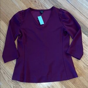 Ann Taylor V Neck Burgundy Top